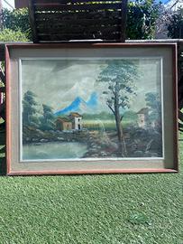 Quadro olio su tela Sena – Paesaggio vintage