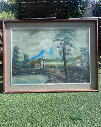 Quadro olio su tela Sena – Paesaggio vintage