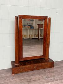 Antico Specchio Biedermeier in noce psiche ‘800