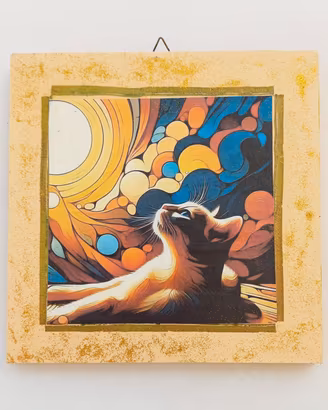 Gatto Art Nouveau: Cartello decorativo 