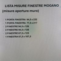 Finestre  interne ed esterne in mogano