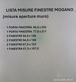 Finestre  interne ed esterne in mogano