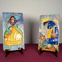 Coppia bassorilievi Art Dèco firmate V. Pandolfo