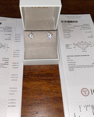 ORECCHINI DIAMANTI PUNTO LUCE, 6.02ct, 3EX, VS1, F