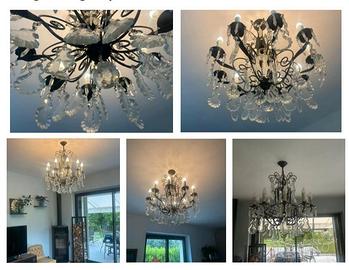 Lampadario vintage in cristallo 