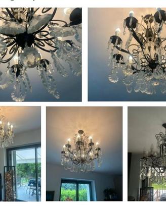 Lampadario vintage in cristallo 