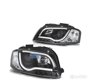 FARI AUDI A3 8P 03-08 CON DRL LED NERI