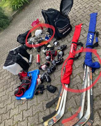 Hockey in Line e ghiaccio attrezzatura