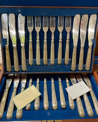Servizio antico posate placcato argento sheffield