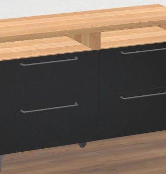Ikea BESTA credenza effetto rovere / blu scuro