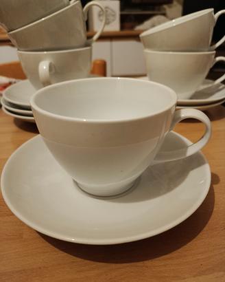 Set tazze grandi IKEA con piattino – bianche