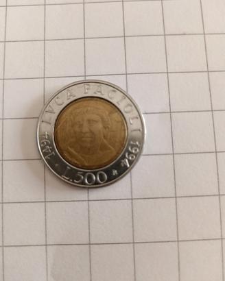 moneta 500 lire  LVCA PACCIOLI  1994