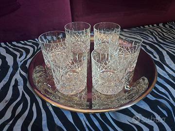 Set bicchieri cristallo e vassoio