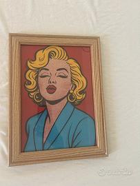 Quadro Marilyn Monroe Pop Art con Cornice Legno