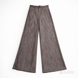 Pantalone Palazzo Marrone in Cotone