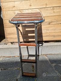 Plancetta + scala in acciaio inox e legno iroko