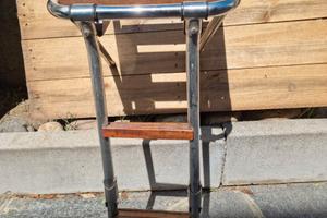 Plancetta + scala in acciaio inox e legno iroko