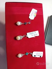 3 ciondoli oro giallo e bianco 750