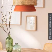 Lampadario rattan color argilla