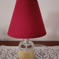 Lampada artigianale in vetro e tessuto