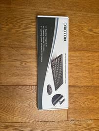 Set Tastiera e Mouse Wireless OMOTON - Argento/Bia