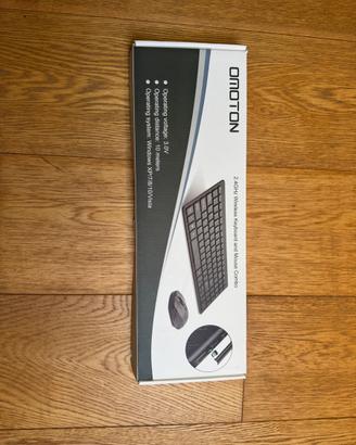 Set Tastiera e Mouse Wireless OMOTON - Argento/Bia