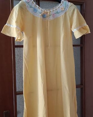 Camicia da notte gialla estiva tg. 46 puro cotone