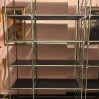 Libreria industrial metallo e vetro