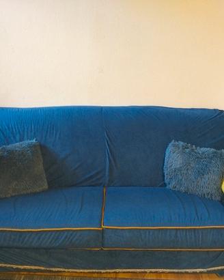 Divano + poltrona blu