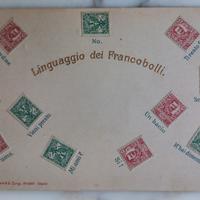 Cartolina antica "Il linguaggio dei francobolli"