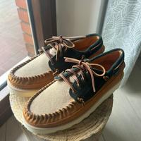 Mocassino Sebago verde-beige tg 43