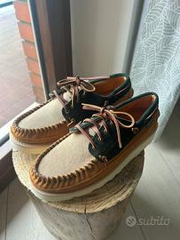 Mocassino Sebago verde-beige tg 43