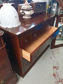 Cassettiera in legno arte povera con specchio