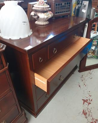 Cassettiera in legno arte povera con specchio