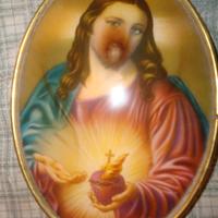 Immagine sacra del "sacro cuore di gesù" in vetro