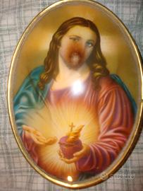 Immagine sacra del "sacro cuore di gesù" in vetro