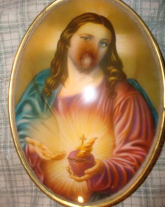 Immagine sacra del "sacro cuore di gesù" in vetro