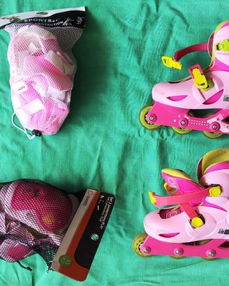 Roller+Protezioni Bambina taglia 32-34