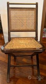 Sedia pieghevole in mogano in stile vecchia marina