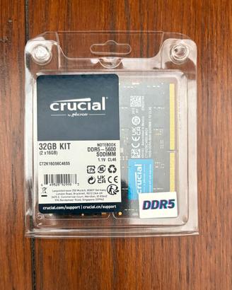 Notebook RAM 32GB (16GB X2) Crucial DDR5 SODIMM