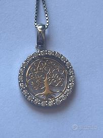 Collana argento con ciondolo in oro 750