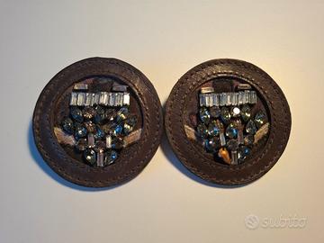 Set 2 Spille Vintage stile Marni - Cristalli e Pel