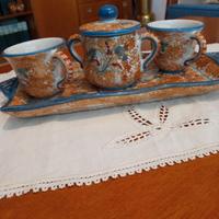 Set caffe' vintage in ceramica decorata a mano.