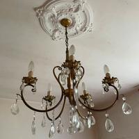 Lampadario a gocce stile Maria Teresa, anni ‘60