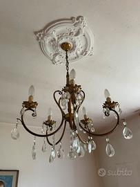 Lampadario a gocce stile Maria Teresa, anni ‘60