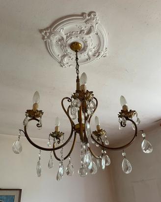 Lampadario a gocce stile Maria Teresa, anni ‘60