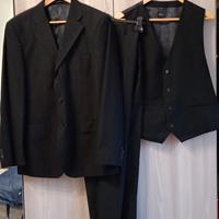 Completo 3 pezzi uomo nero slim fit taglia 50 XL