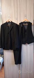 Completo 3 pezzi uomo nero slim fit taglia 50 XL
