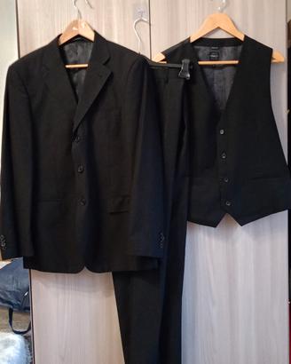 Completo 3 pezzi uomo nero slim fit taglia 50 XL