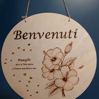 Insegna di legno BENVENUTI e la frase 💫